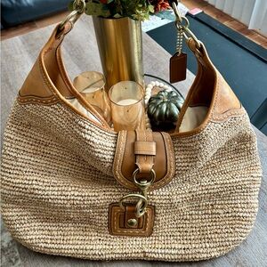 Coach Raffia Straw Hobo Bag Authentic
